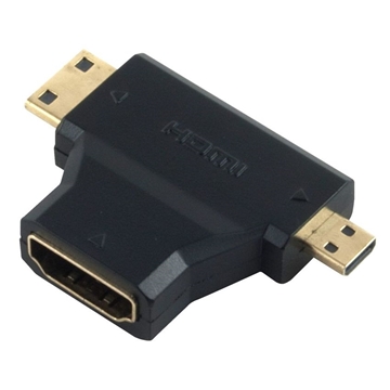 Εικόνα της ΑΝΤΑΠΤΟΡΑΣ HDMI POWERTECH HDMI 19pin (F) σε Mini HDMI (M) & Micro HDMI (M)