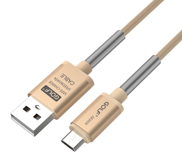 Εικόνα της ΚΑΛΩΔΙΟ GOLF USB 2.0 σε USB Micro, Fast Charging Sync, Braided, 1m, Gold