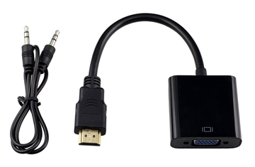 ΑΝΤΑΠΤΟΡΑΣ ΕΙΚΟΝΑΣ POWERTECH HDMI σε VGA CAB-H071, με audio jack, μαύρο, 0.20m