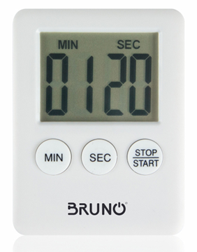 ΧΡΟΝΟΜΕΤΡΟ BRUNO χρονόμετρο & αντίστροφη μέτρηση BRN-0063, LCD, με μαγνήτη, λευκό