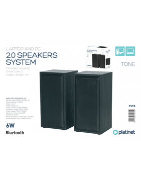 HXEIA PLATINET PSTB 2.0 TONE BLACK is 2,0 speaker set for laptop or PC