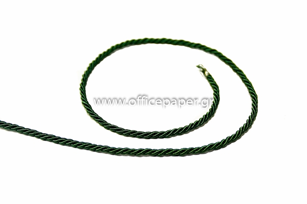 ΚΟΡΔΕΛΑ ΤΡΙΚΛΩΝΗ ΣΑΤΙΝΕ 3mm X 50m ΠΡΑΣΙΝΟ ΣΚΟΥΡΟ No38485