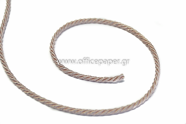 ΚΟΡΔΕΛΑ ΤΡΙΚΛΩΝΗ ΣΑΤΙΝΕ 3mm X 50m  ΜΠΕΖ  No38485