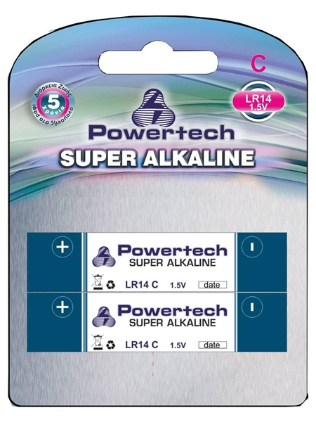 ΜΠΑΤΑΡΙΕΣ POWERTECH  LR14, 1,5V - 2PACK PT-352