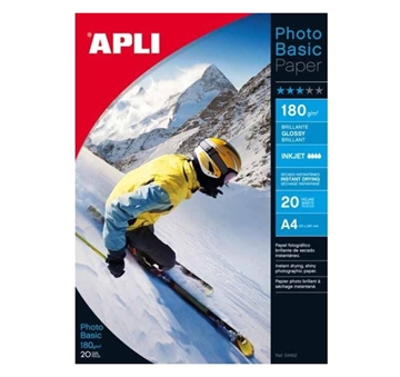 Picture of ΧΑΡΤΙ APLI PHOTO BASIC A4 180g/m2 GLOSS INKJET PACK 20PAGES