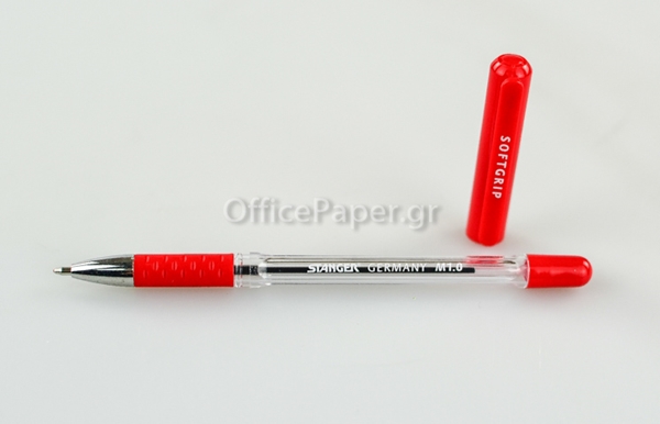 ΣΤΥΛΟ STANGER SOFTGRIP M 1.0  Μedium ΚΟΚΚΙΝΟ