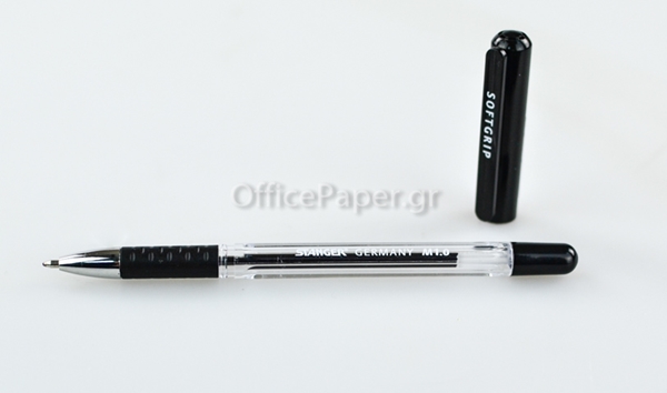 ΣΤΥΛΟ STANGER SOFTGRIP M 1.0  Μedium ΜΑΥΡΟ