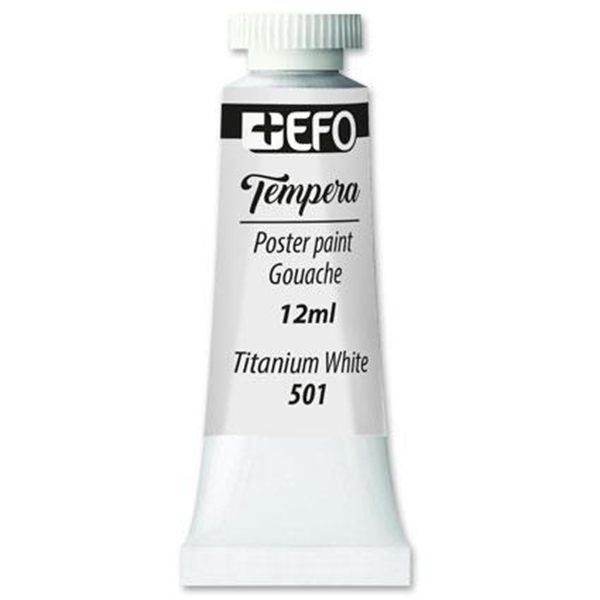 ΤΕΜΠΕΡΑ +EFO 12ml TITANIUM WHITE-ΛΕΥΚΟ Νo501 σωληνάριο