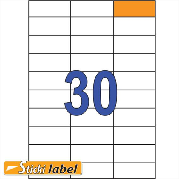 ΕΤΙΚΕΤΕΣ STICKY  70X29.7mm 30/Φ/Α4  Π100Φ LASER-INK-COPY