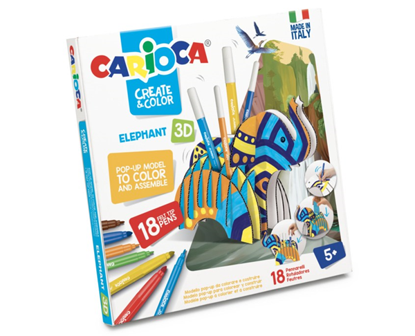 ΣΕΤ CARIOCA 3D ΧΡΩΜΑΤΙΖΩ-ΔΗΜΙΟΥΡΓΩ ΕΛΕΦΑΝΤΑΣ 42902