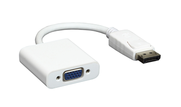 ΑΝΤΑΠΤΟΡΑΣ ΕΙΚΟΝΑΣ POWERTECH DisplayPort 20pin male σε VGA 15pin female, λευκό