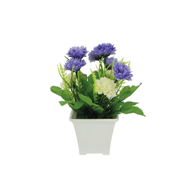 ΓΛΑΣΤΡΑΚΙ ΧΡΥΣΑΝΘΕΜΑΚΙ ΜΩΒ ΣΕ ΓΛΑΣΤΡΑΚΙ ΛΕΥΚΟ 7.5x7.5x18cm 19314-1