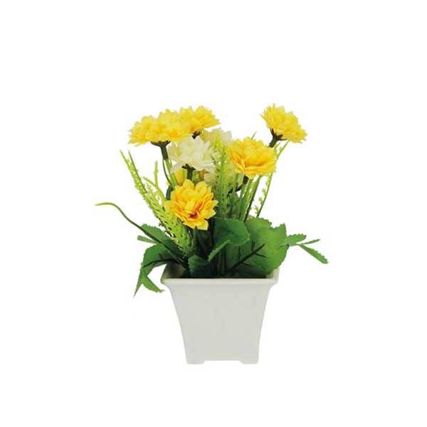 ΓΛΑΣΤΡΑΚΙ ΧΡΥΣΑΝΘΕΜΑΚΙ ΚΙΤΡΙΝΟ ΣΕ ΓΛΑΣΤΡΑΚΙ ΛΕΥΚΟ 7.5x7.5x18cm 19314-5