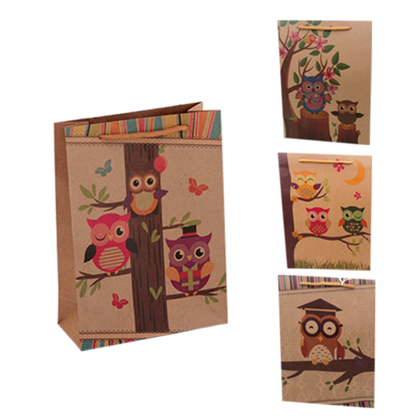 ΣΑΚΟΥΛΑ ΔΩΡΟΥ ΧΑΡΤΙΝΗ ΚΟΥΚΟΥΒΑΓΙΕΣ ΜΕ ΚΟΡΔΟΝΙ 20x15x6cm 10967