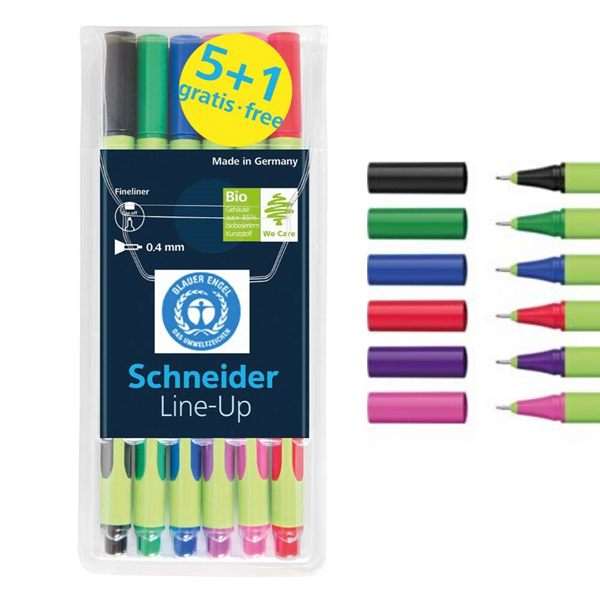 ΣΤΥΛΟ SCHNEIDER FINELINER 0.4mm SET 5+1 ΔΩΡΟ