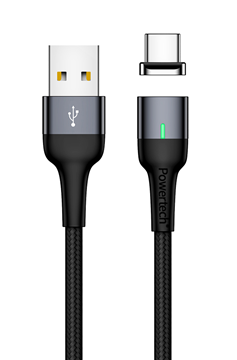 ΚΑΛΩΔΙΟ POWERTECH USB 2.0 σε Type-C PT-752, μαγνητικό, 1m, μαύρο