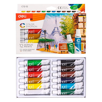 ΑΚΡΥΛΙΚΑ ΧΡΩΜΑΤΑ DELI ACRYLIC  SET 12 X 12ml  C12-12