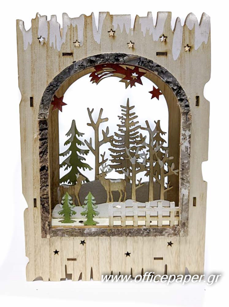 ΞΥΛΙΝΟ ΧΩΡΙΟ ΜΕ ΦΩΣ ΥΨΟΣ 30Χ21Χ5εκ. Νο 276933-1  ΣΧΕΔΙΟ ΕΛΑΦΙΑ ΕΛΑΤΑ CH-2021