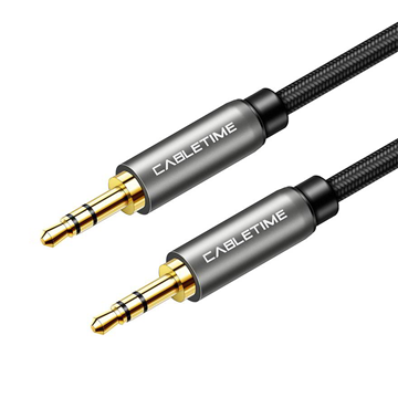 ΚΑΛΩΔΙΟ AUDIO ΠΡΟΕΚΤΑΣΗ CABLETIME καλώδιο AUX Stereo 3.5mm (1/8") AV311, M-M, 1m, μαύρο