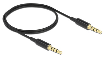 ΚΑΛΩΔΙΟ AUDIO ΠΡΟΕΚΤΑΣΗ DELOCK καλώδιο 3.5mm 66075, CTIA, 32AWG, 0.5m, μαύρο