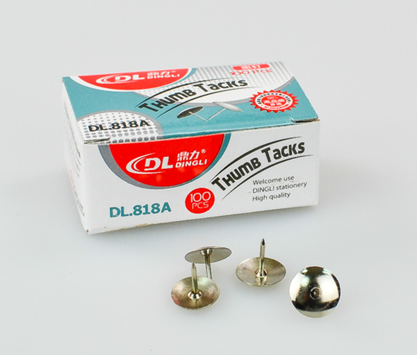 ΠΙΝΕΖΕΣ DL818A ΑΣΗΜΙ  κουτάκι 100 τεμαχίων