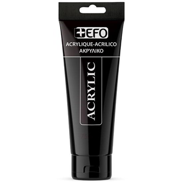 ΑΚΡΥΛΙΚΟ ΧΡΩΜΑ EFO 75ml BLACK ΜΑΥΡΟ σωληνάριο 388422