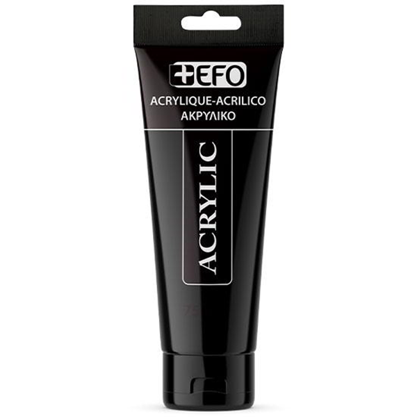 ΑΚΡΥΛΙΚΟ ΧΡΩΜΑ EFO 75ml BLACK ΜΑΥΡΟ σωληνάριο 388422