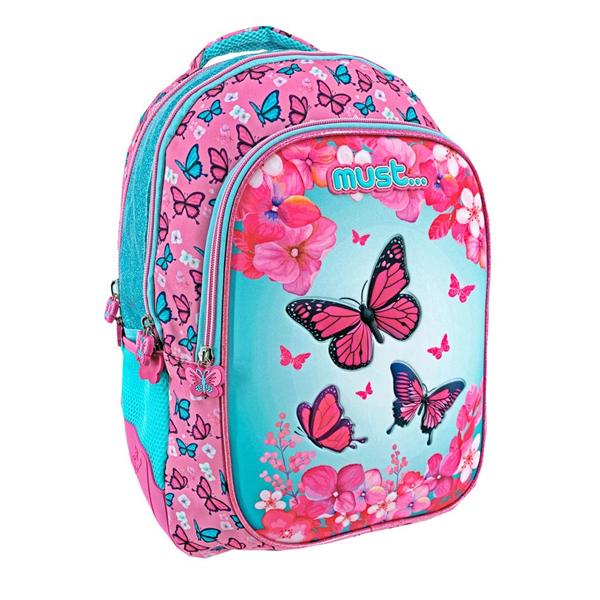 ΤΣΑΝΤΑ ΠΛΑΤΗΣ MUST  BUTTERFLY ΔΗΜΟΤΙΚΟΥ 3 ΘΗΚΕΣ 33x16x45 εκ. 1600D RPET 000584500 2022