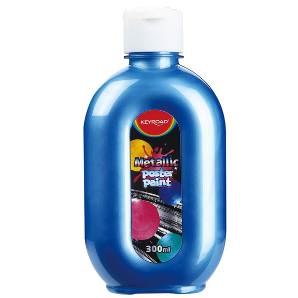 ΤΕΜΠΕΡΑ KEYROAD POSTER PAINT METALLIC 300ml ΜΠΛΕ KR-972114