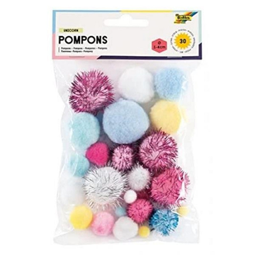 ΠΟΜ-ΠΟΜ POM-POM FOLIA ΠΟΛΥΧΡΩΜΟ ΑΣΟΡΤΙ 30τεμ. (Φ 1-5cm) 50377