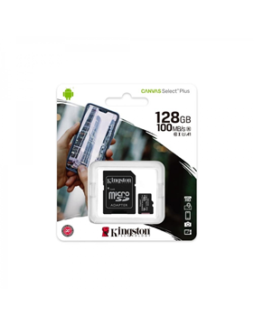 MNHMH MICRO SD KINGSTON microSDXC SECURE DIGITAL + ADAPTER SD 128GB class10 UP100MBPS