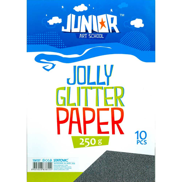 ΧΑΡΤΟΝΙΑ GLITTER A4 250g ΜΑΥΡΟ ΠΑΚΕΤΟ 10ΤΕΜΑΧΙΑ J-136137