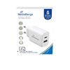 ΦΟΡΤΙΣΤΗΣ ΤΟΙΧΟΥ MEDIARANGE 25W 1XUSB-A  1XUSB-C WHITE  (MRMA112)