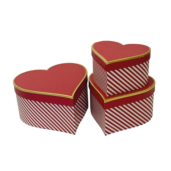 ΚΟΥΤΙ ΔΩΡΟΥ ΚΑΡΔΙΑ ΚΟΚΚΙΝΟ ΡΙΓΑ ΛΕΥΚΗ  ΣΕΤ 3 ΤΕΜΑΧΙΩΝ 12501