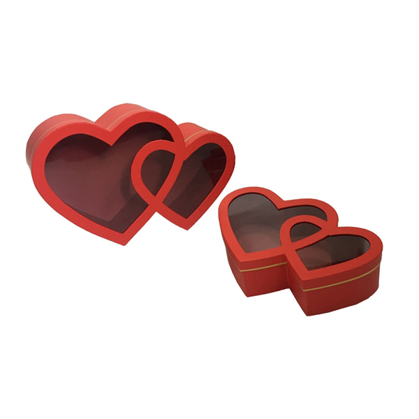 ΚΟΥΤΙ ΔΩΡΟΥ ΔΙΠΛΗ ΚΑΡΔΙΑ ΚΟΚΚΙΝΗ 38 x 24.7cm ΣΕΤ 2 ΤΕΜ 12494