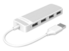 HUB USB 2.0 ORICO USB hub FL02, 4x USB ports, λευκό-μαύρο