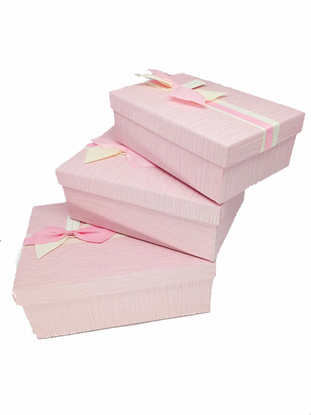 ΚΟΥΤΙ ΔΩΡΟΥ ΠΑΡ\ΜΟ ΜΕ ΦΙΟΓΚΟ ΧΑΡΤΟΝΙ 23x15x9 cm ΣΕΤ 3 ΤΕΜ 600051 ΡΟΖ