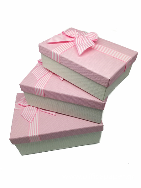 ΚΟΥΤΙ ΔΩΡΟΥ ΠΑΡ\ΜΟ ΜΕ ΦΙΟΓΚΟ ΧΑΡΤΟΝΙ 23x16x10 cm ΣΕΤ 3 ΤΕΜ 600020 ΡΟΖ