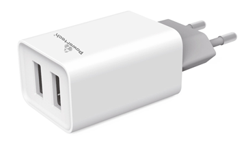 ΦΟΡΤΙΣΤΗΣ ΜΠΡΙΖΑΣ POWERTECH PT-778 FAST CHARGE 2x USB, DC5V 2.1A max , WHITE