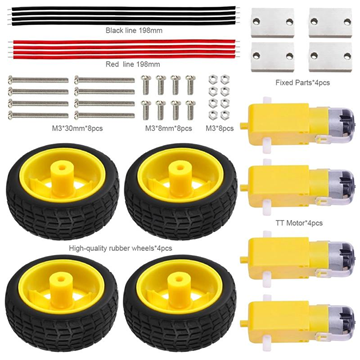 ΣΕΤ ΡΟΔΕΣ ΜΕ ΚΙΝΗΤΗΡΑ KEYESTUDIO motor wheel kit για smart car KS0324