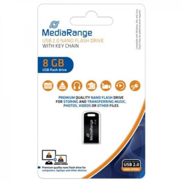 ΜΝΗΜΗ USB MEDIARANGE 8GB BLACK USB 2.0 NANO