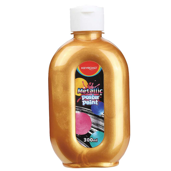 ΤΕΜΠΕΡΑ KEYROAD POSTER PAINT METALLIC 300ml ΧΡΥΣΟΣ KR-972110