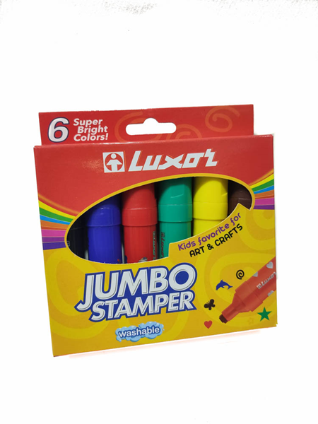 ΜΑΡΚΑΔΟΡΟΙ LUXOR JUMBO STAMPER ΣΦΡΑΓΙΔΑ  6 ΣΧΕΔΙΑ ΠΛΕΝΟΜΕΝΟΙ SUPERWASHABLE