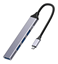 HUB USB 3.0 POWERTECH USB-C hub PTH-079, 4x USB ports, γκρι