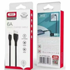 ΚΑΛΩΔΙΟ USB 2.0 MALE TO TYPE-C XO-NB-185 1 Metres, 6A FAST CHARGE AND DATA BLACK