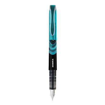 ΠΕΝΑ-ΣΤΥΛΟ ZEBRA FOUNTAIN PEN 0.6mm ΓΑΛΑΖΙΟ ΤΥΡΚΟΥΑΖ ME ΓΑΛΑΖΙΟ ΤΥΡΚΟΥΑΖ ΜΕΛΑΝΗ