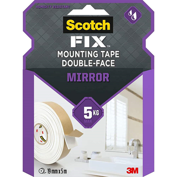 ΤΑΙΝΙΑ ΔΙΠΛΗΣ ΟΨΗΣ ΑΦΡΩΔΗΣ 19mmX1.5m SCOTCH 3M MIRROR ΛΕΥΚΗ 5KG