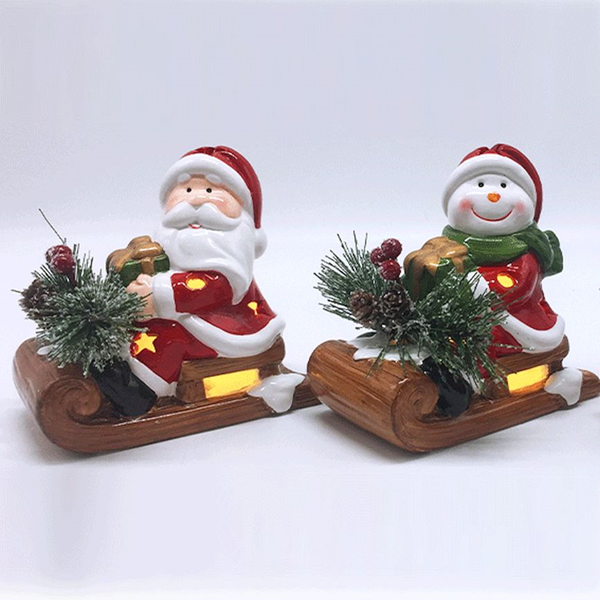 ΚΕΡΑΜΙΚΟ ΧΡΙΣΤΟΥΓΕΝΝΩΝ ΑΗ-ΒΑΣΙΛΗΣ ΕΛΚΗΘΡΟ ΜΕ LED 12.6x8.5x11.5cm 319157