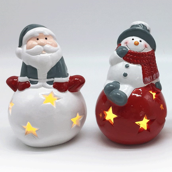 ΚΕΡΑΜΙΚΟ ΧΡΙΣΤΟΥΓΕΝΝΩΝ ΜΠΑΛΑ ΑΓΙΟΣ-ΧΙΟΝΑΘΡΩΠΟΣ ΜΕ LED 7.5x7.5x11.6cm 319844