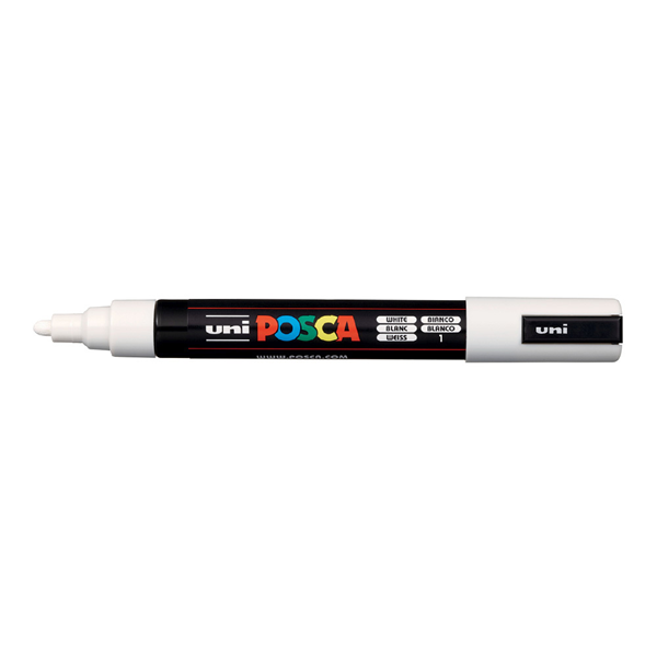 ΜΑΡΚΑΔΟΡΟΣ UNI POSCA PC-5Μ 1.8-2.5mm ΛΕΥΚΟΣ ΜΕΣΑΙΟΣ